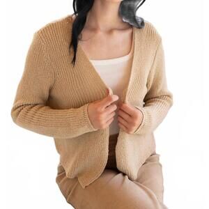NEW Q2 breezy open cardigan in beige